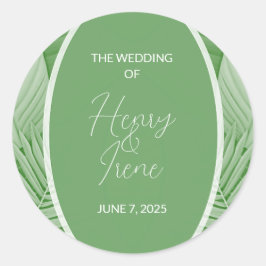 Sticker personnalisé Mariage vert tropical