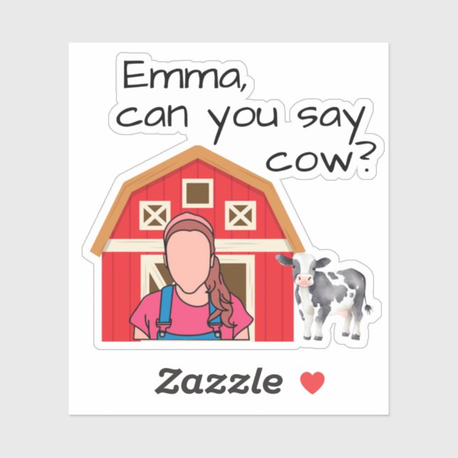 Sticker Personnalisé Mme Rachel Cow ! (Feuille)