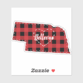 Sticker Personnalisé Nebraska Accueil Buffle d'État Plaid 
