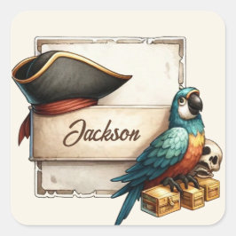 Sticker personnalisé pour perroquet de pirates - N