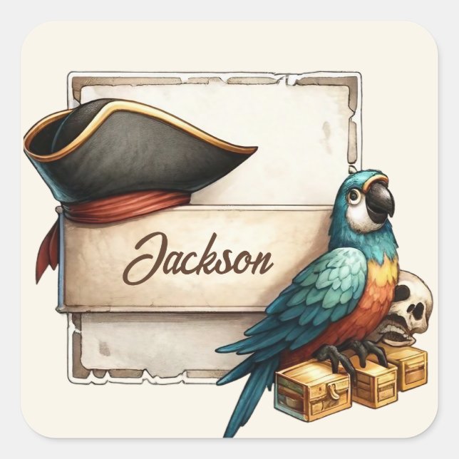 Sticker personnalisé pour perroquet de pirates - N (Devant)