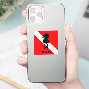 Sticker personnalisé Scuba Diving Drapeau et Seah