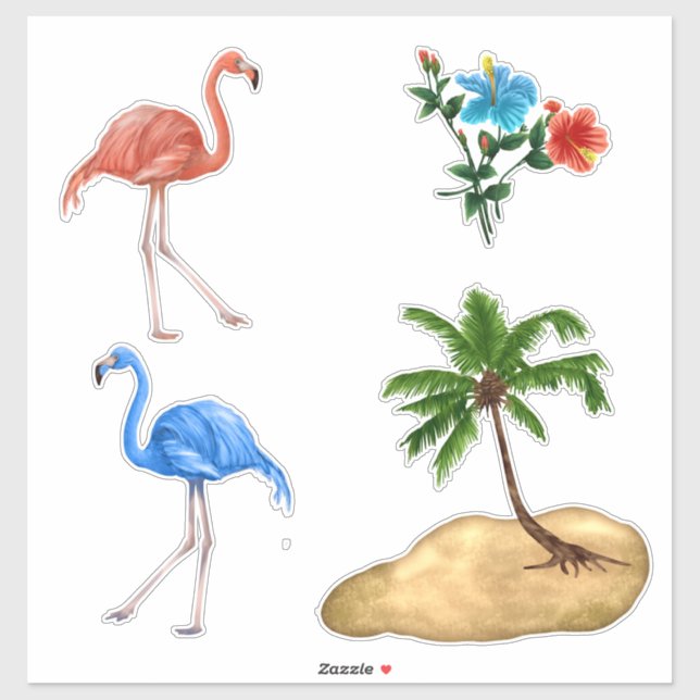 Sticker Personnalisé Vinyle Flamant rose (Feuille)
