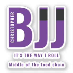 Sticker Personnalisée BJJ Way I Roll Jiu Jitsu Purple Belt