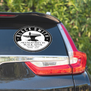 Sticker Personnaliser Forgeron Enclume Noire Métal Works A