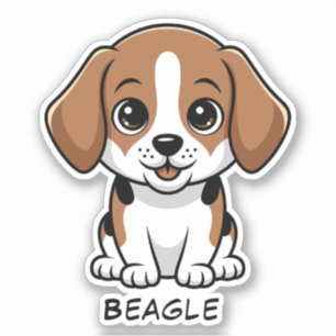 Sticker Personnaliser le nom de chien personnalisé Beagle