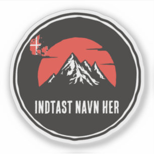 Sticker Personnonligt par navn Danmark rundt design