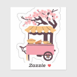 Sticker Petit chariot de ramen rose
