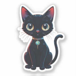 Sticker Petit Chat Noir Effrayant