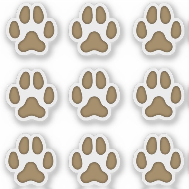 Sticker Petit chien Empreintes de pattes Brown animaux tra (Devant)