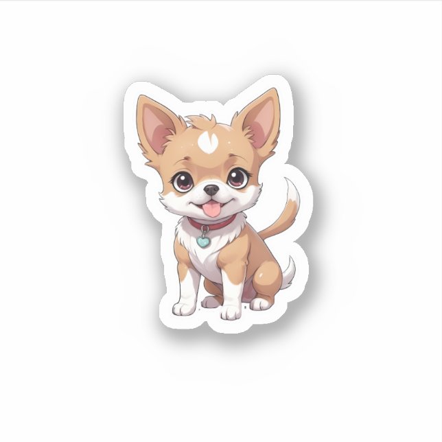 Sticker petit chien mignon (Devant)