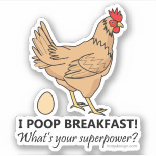 Sticker Petit-déjeuner Poissons de poulet Coupe de contou