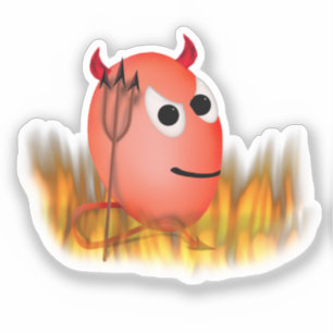 Sticker Petit Diable, Halloween d'oeufs dévités