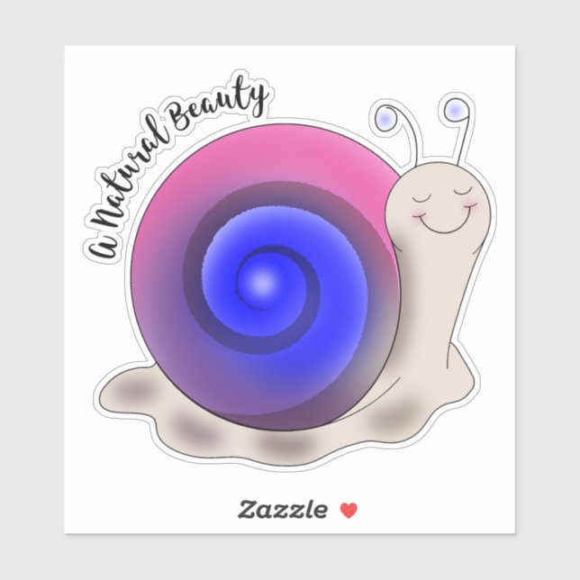 Sticker Petit escargot Bisexual Pride (Feuille)