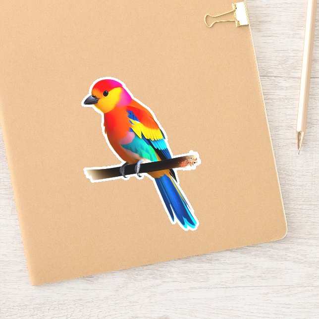 Sticker Petit oiseau coloré (Carnet)