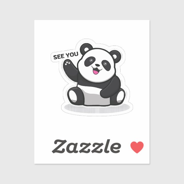 Sticker petit panda mignon (Feuille)