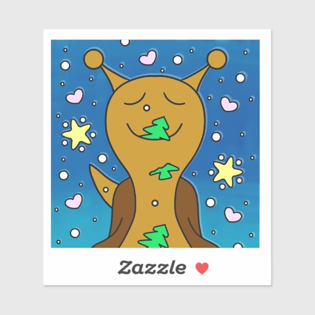 Sticker Petit Snail Avec Cookie De Noël | Vinyle (Feuille)