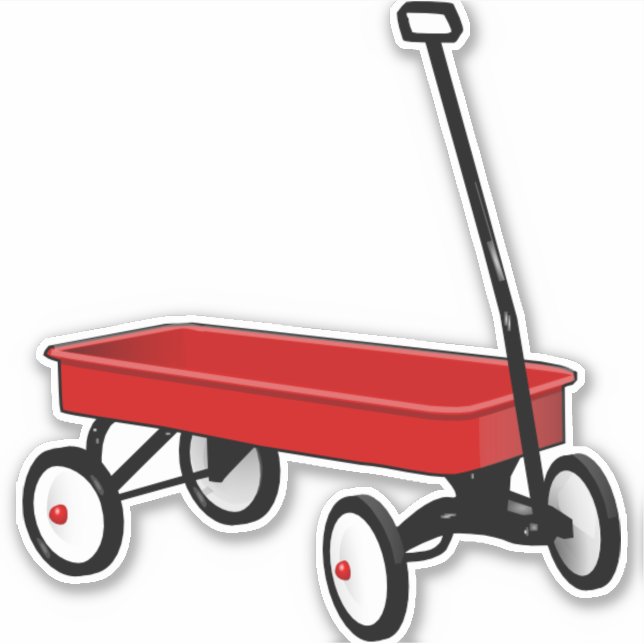 Sticker Petit wagon rouge (Devant)
