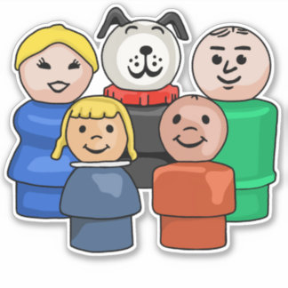 Sticker Petite famille ronde