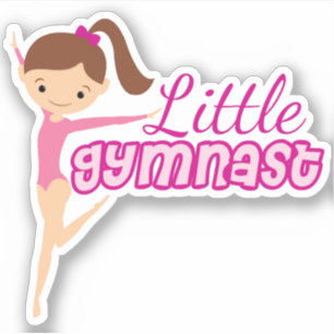 Sticker Petite Gymnaste Brunette Enfants Gymnastique Fille