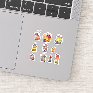 Sticker Petites maisons fantaisistes scrapbooking