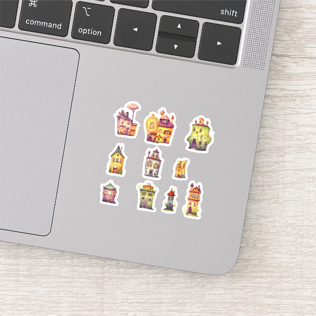 Sticker Petites maisons fantaisistes scrapbooking (Détail)