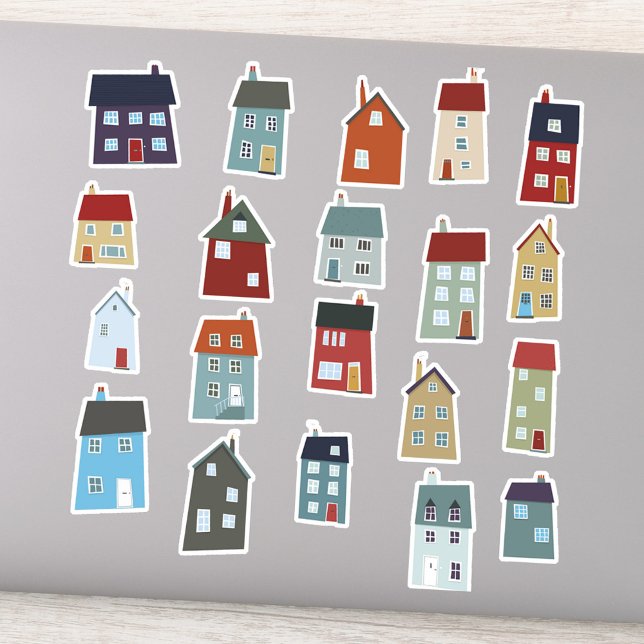 Sticker Petites Maisons Maisons et Cottages (Little houses and cottages die cut stickers)