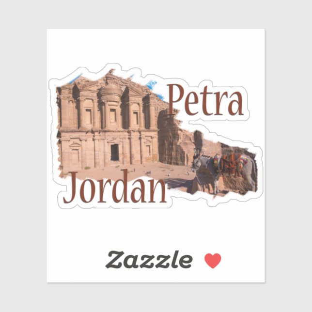 Sticker Petra, Jordanie : Le monastère (Feuille)