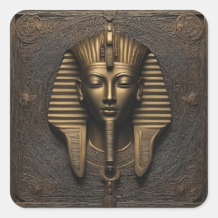 Sticker pharaon énigmatique : Elégance dorée