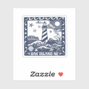 Sticker Phare d'Oak Island NC Côte de Caroline du Nord