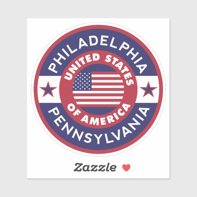 Sticker PHILADELPHIE, Pennsylvanie (Feuille)