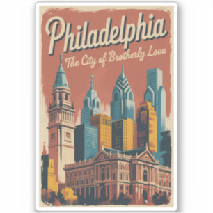 Sticker Philadelphie Pennsylvanie Illustration Art de voya