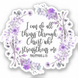 Sticker Philippiens 4:13 Bible Écriture Purple Lavande