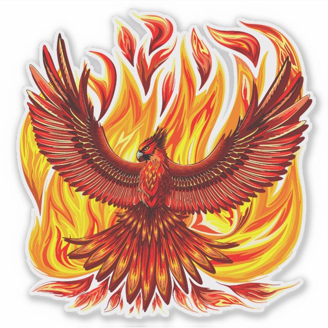 Sticker Phoenix mythologique immortelle Créature (Devant)