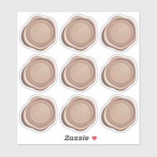 Sticker Phoques de cire Monogramme Rose Gold Faux
