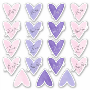 Sticker Phoques d'enveloppes cardiaques rose et violet