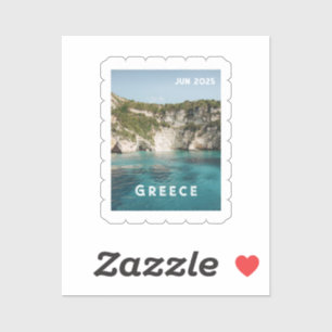 Sticker Photo de voyage personnalisée et style de tampon d