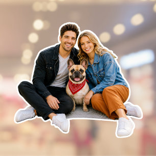 Sticker Photo découpé personnalisé pour couple