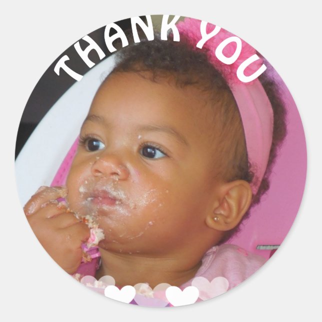 Sticker photo fille Merci (Devant)