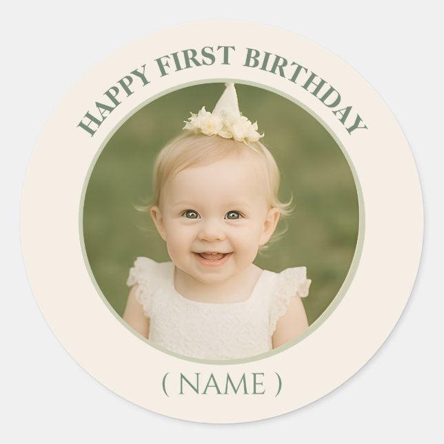 Sticker photo personnalisé Anniversaire - Personna (Devant)