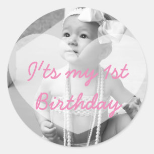 Sticker photo personnalisé pour le premier anniver
