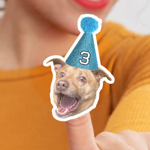 Sticker Photo Personnalisée Visage De Chien Avec Casquette