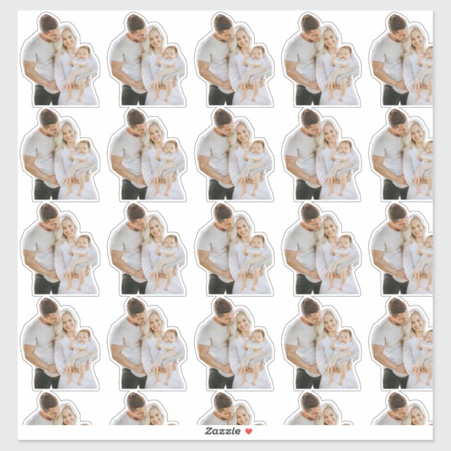 Sticker Photo personnalisée Visage Die Coupe Vinyl Waterpr (Feuille)