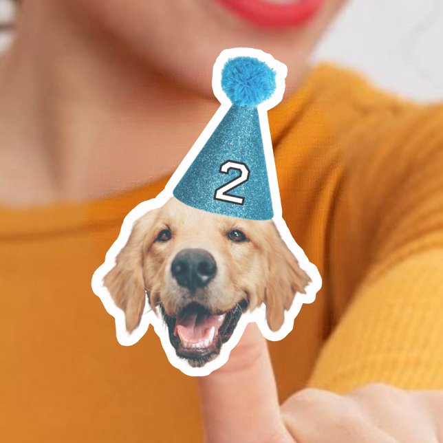 Sticker Photo personnalisée Waterproof Vinyl Dog Anniversa (Créateur téléchargé)