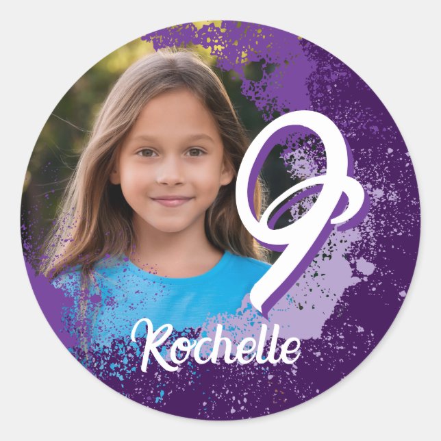 Sticker photo pour peinture violette - 9e âge (Devant)