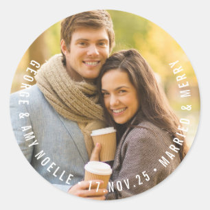 Sticker photo simple et moderne Circle Text