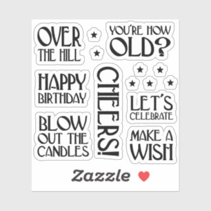 Sticker Phrases Art Déco Anniversaire