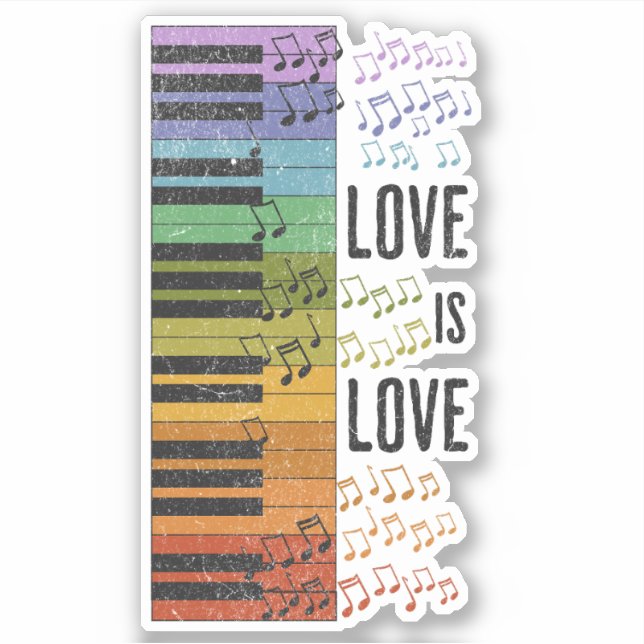 Sticker piano arc-en-ciel (Devant)