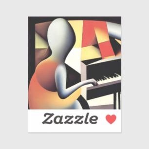 Sticker Piano Player - Art aérographe