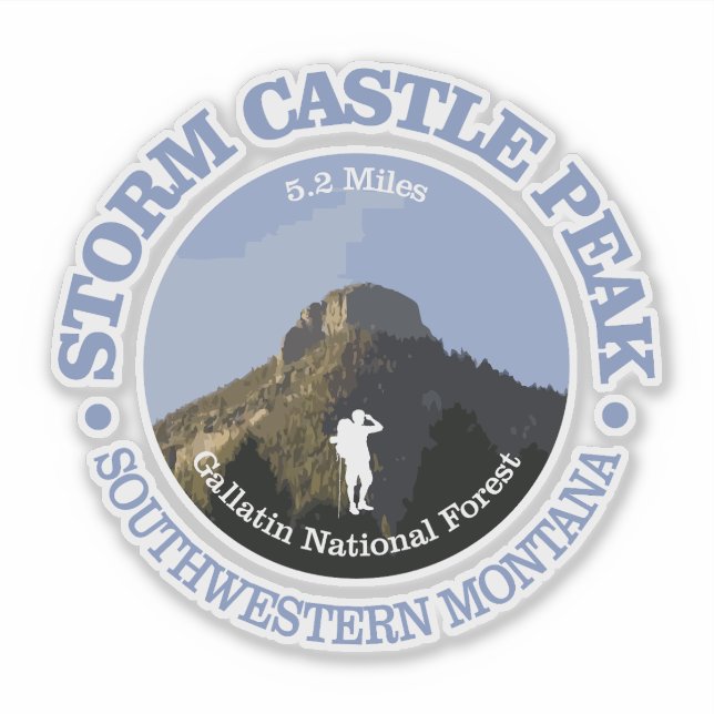 Sticker Pic du château de tempête (e) (Devant)